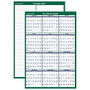 AT-A-GLANCE; 30% Recycled Yearly Vertical Erasable/Reversible Wall Planner, 36 inch; x 24 inch;, January-December 2017