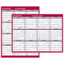 AT-A-GLANCE; Erasable & Reversible Wall Planner, 15 inch; x 12 inch;, Red/Blue, January to December 2017