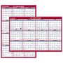 AT-A-GLANCE; Erasable & Reversible Wall Planner, 36 inch; x 24 inch;, Red/Blue, January to December 2017