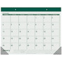 AT-A-GLANCE; Fashion Desk Pad Calendar, 22 inch; x 17 inch;, 30% Recycled, Green, January-December 2017