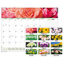 AT-A-GLANCE; Visual Organizer; 30% Recycled Desk Pad Calendar, 22 inch; x 17 inch;, Floral Panoramic, January&ndash;December 2017