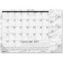 House of Doolittle Doodle Monthly Desk Pad - Julian - Monthly - January 2017 till December 2017 - 1 Month Single Page Layout - Desk Pad - Black/White - Notes Area, Reference Calendar