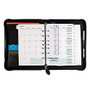 Day-Timer; Bonded Leather Binder And Starter Set, 5 1/2 inch; x 8 1/2 inch;, Black