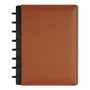 TUL&trade; Custom Note-Taking System Discbound Notebook, Junior Size, Leather Cover, Brown