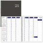 Blueline DuraGlobe Weekly Appointment Book - Julian - Weekly - 1 Year - January 2017 till December 2017 - 7:00 AM to 8:45 PM, 7:00 AM to 5:45 PM - 1 Week Double Page Layout - 11 inch; x 8.50 inch; - Twin Wire - Black - Paper - Hard Cover, Appointment