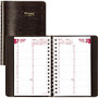 Brownline Daily Appointment Book - Julian - Daily - 1 Year - January 2017 till December 2017 - 7:00 AM to 8:45 PM - 1 Day Single Page Layout - 5 inch; x 8 inch; - Twin Wire - Desktop - Black - Phone Directory, Address Directory