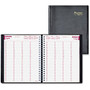 Brownline Essential 4-Person Appointment Book - Julian - Daily - January 2017 till December 2017 - 7:00 AM to 8:45 PM - 11 inch; x 8.50 inch; - Twin Wire - Paper - Black - Appointment Schedule, Acid-free