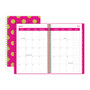 Divoga; Paperboard Cover Monthly Planner, 7 inch; x 9 inch;, Pink/Gold, January to December 2017