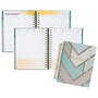 inkWELL Press; AT-A-GLANCE; Classic LiveWELL Planner&trade;, Weekly/Monthly, 7 inch; x 9 inch;, Wood Chevron, Teal/Gray, January To December 2017