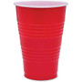 Genuine Joe 16 oz Plastic Party Cups - 50 - 16 fl oz - 1000 / Carton - Red - Plastic - Party, Cold Drink, Beverage