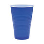 Genuine Joe Cold Beverage Plastic Party Cups, 16 Oz, Blue/White, Pack Of 50