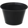 Genuine Joe Cup - 4 fl oz - 2500 / Carton - Black - Polystyrene - Beverage, Sauce