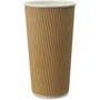 Genuine Joe Ripple Hot Cups - 25 - 20 fl oz - 500 / Carton - Brown - Hot Drink, Beverage
