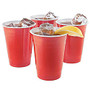 Highmark; Plastic Cups, 16 Oz., Red/White, Pack Of 50