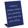 Acrylic Engraved L-Shaped Sign, Pedestal, 12 inch; x 10 inch;