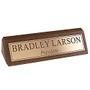 Engraved Desk Sign, Engraved Letters With Gold Background, 1 3/4 inch; x 10 1/2 inch;