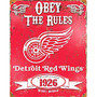 Party Animal Detroit Red Wings Embossed Metal Sign