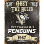 Party Animal Pittsburgh Penguins Embossed Metal Sign