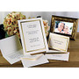 Custom Printed Premium Invitations, Gold Frame, Flat, 5 1/2 inch; x 7 3/4 inch;, Ecru Matte, Box Of 25
