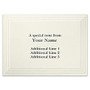 Custom Printed Stationery Note Cards, Multi Layer Frame, Folded, 4 7/8 inch; x 3 1/2 inch;, Ecru Matte, Box Of 25