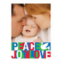 Office Wagon Foundation Photo Cards, 5 inch; x 7 inch;, Peace Joy Love, Box Of 25
