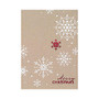 Personalized Designer Greeting Cards With Envelopes, FSC Certified, 5 5/8 inch; x 7 7/8 inch;, 30% Recycled, Christmas Snowflakes On Kraft, Box Of 25