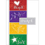 Personalized Economy Holiday Cards, Centered On Peace, 5 inch; x 7 inch;, Box Of 25