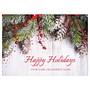 Personalized Front Imprint Holiday Cards With Envelopes, FSC Certified, 7 7/8 inch; x 5 5/8 inch;, Holiday Swag, Box Of 25