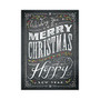 Personalized Holiday Card With Envelope, Sample, 7 7/8 inch; x 5 5/8 inch;, Chalkboard Merry Christmas