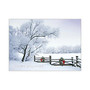 Personalized Holiday Card With Envelope, Sample, 7 7/8 inch; x 5 5/8 inch;, Frosty Winter Scene