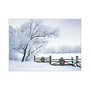 Personalized Holiday Cards With Envelopes, Frosty Winter Scene, 7 7/8 inch; x 5 5/8 inch;, Box Of 25