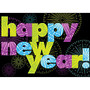 Personalized New Year Cards, Bursting With Fun, 7 7/8 inch; x 5 5/8 inch;, Box Of 25