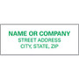Harland Clarke Pre-Inked Address Stamp, 7/8 inch; x 2 3/8 inch;, Green Ink