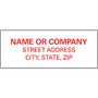 Harland Clarke Pre-Inked Address Stamp, 7/8 inch; x 2 3/8 inch;, Red Ink