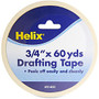 Helix Drafting Tape - 0.75 inch; Width x 5 ft Length - Removable - 1 / Each - White