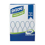 Dixie; Medium-Weight Plastic Boxed Teaspoons, White, Box Of 100