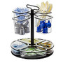 BreakCentral Rotary Condiment Organizer, 11 13/16 inch;H x 11 inch;W x 11 inch;D, Black/Clear