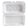 Genpak Foam Hinged Carryout Containers, Large Hoagie, 9 1/2 inch; x 5 1/4 inch; x 3 1/2 inch;, White, Case Of 200