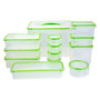 Global Snap & Lock 26-Piece Food Storage Set, Clear/Green