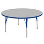 ECR4KIDS; Adjustable Round Activity Table, Toddler Legs, 48 inch; Diameter, Gray Top/Blue Legs