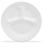 Dart Unlaminated Foam Compartment Plates, 10 inch;, White, Pack Of 500