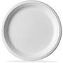 Eco-Products Sugarcane Plates - 50 / Pack - 9 inch; Diameter Plate - Sugarcane Fiber - Microwave Safe - White - 500 Piece(s) / Carton