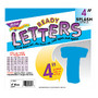 TREND Ready Letters;, 4 inch;, Splash Uppercase Letters/Numbers, Blue, Pre-K - Grade 8, Pack Of 76