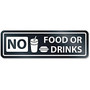U.S. Stamp & Sign No Food Or Drinks Window Sign - 1 Each - NO FOOD OR DRINKS Print/Message - 2.5 inch; Width x 8.5 inch; Height - Rectangular Shape - Self-adhesive - White, Clear