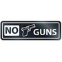 U.S. Stamp & Sign No Guns Window Sign - 1 Each - NO GUNS Print/Message - Rectangular Shape - Self-adhesive, Removable - White, Clear