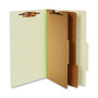 ACCO; Durable Pressboard Classification Folders, Legal Size, 3 inch; Expansion, 2 Partitions, 60% Recycled, Leaf Green, Box Of 10