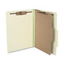 ACCO; Durable Pressboard Classification Folders, Letter Size, 2 inch; Expansion, 1 Partition, 60% Recycled, Leaf Green, Box Of 10