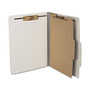 ACCO; Durable Pressboard Classification Folders, Letter Size, 2 inch; Expansion, 1 Partition, 60% Recycled, Mist Gray, Box Of 10