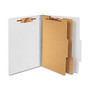 ACCO; Durable Pressboard Classification Folders, Letter Size, 3 inch; Expansion, 2 Partitions, 60% Recycled, Mist Gray, Box Of 10