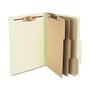 ACCO; Durable Pressboard Classification Folders, Letter Size, 4 inch; Expansion, 3 Partitions, 60% Recycled, Leaf Green, Box Of 10